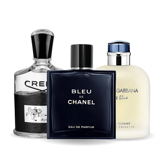Kombinace 3 parfémů Bleu de Chanel, Creed Aventus, Light Blue Dolce Gabbana 100ml